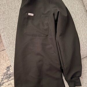 Figs Zamora Long sleeve- black scrub top